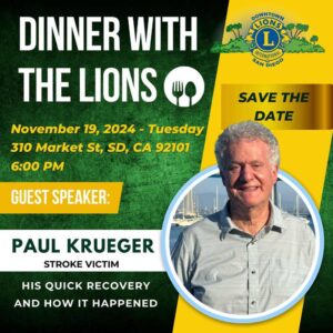 Lions Club San Diego Dinner Program