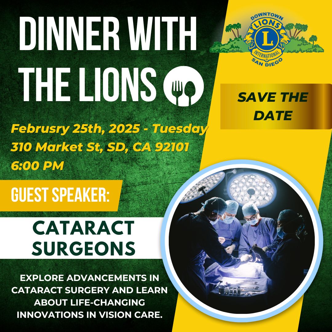 Dinner with the Lions: Special Guest - Cataract Surgeons